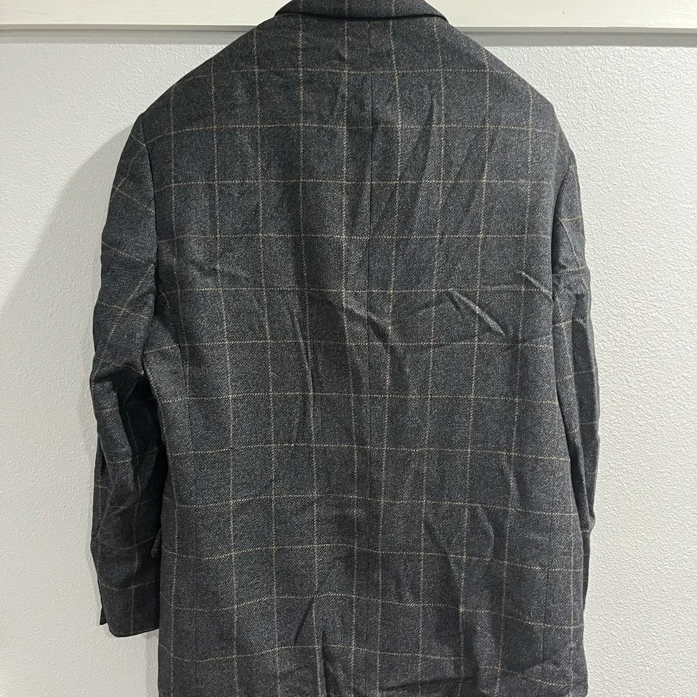 Ermenegildo Zegna Spiritoso Wool Cashmere Glen Plaid Windowpane Blazer 42R READ